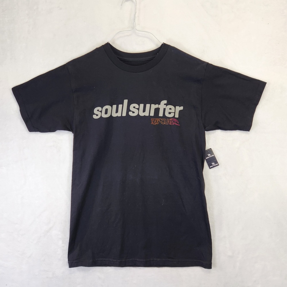 Rip Curl Soul Surfer Graphic Tee Mens Small Black Short Sleeve Cotton TShirt NWT